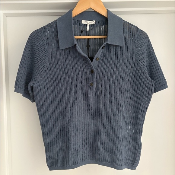rag & bone Vivi knit yarn cropped polo - Picture 1 of 3